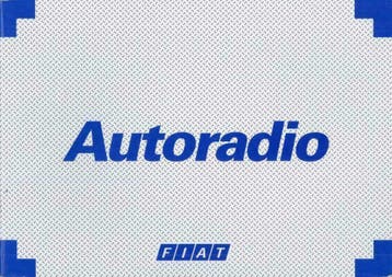 2001 Fiat Autoradio AD-M / AD-H2 Instructieboekje Nederlands, Verzenden