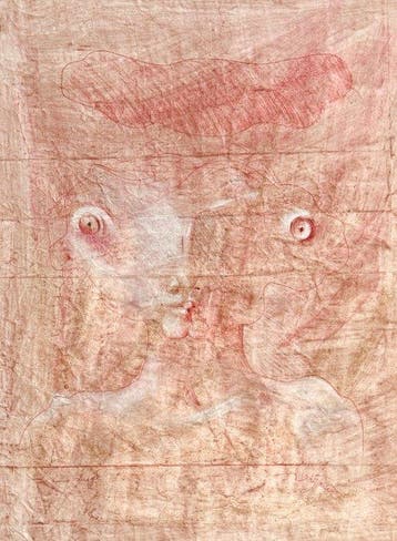 Robert Detheux (1932-2010) - Grand portrait surréaliste d’un, Antiek en Kunst