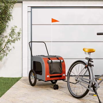 vidaXL Hondenfietstrailer oxford stof en ijzer oranje en, Verzenden, Nieuw