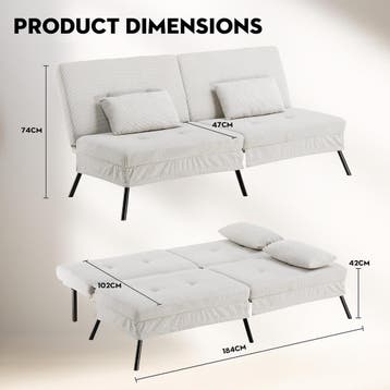 Slaapbank 2 persoons - Logeerbed - Bedbank - 174x51x72 cm -, Verzenden, Zo goed als nieuw