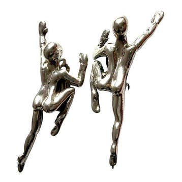 Zilver - Oorbellen - 925 Vintage Sculpturaal