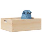 vidaXL Houten kist met handvatten 40x30x13 cm massief, Verzenden, Nieuw