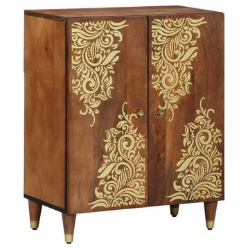 vidaXL Dressoir Bruin 60 x 33 x 75 cm Massief Mango Hout, Huis en Inrichting, Verzenden, Nieuw