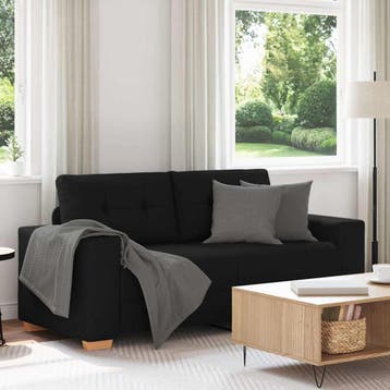 vidaXL Loveseat bank 180x77x82 cm stof zwart, Verzenden, Nieuw, Stof