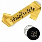 Sjerp en button set Daddy to Be zwart en goud, Verzenden, Nieuw, Versiering, Geboorte of Huwelijk