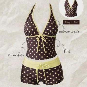 Dames Polka Dot Tankini Set - 2-Delig met Halter V-hals Top, Verzenden, Nieuw