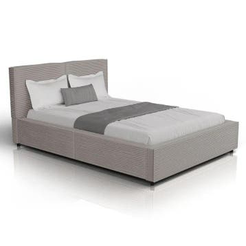 Gestoffeerd Bed Salerno - Corduroy - 140x200cm - Taupe, Verzenden, Nieuw