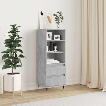 vidaXL buffetkast 40x36x110 cm bewerkt hout betongrijs, Huis en Inrichting, Kasten | Buffetkasten, Minder dan 50 cm, Verzenden