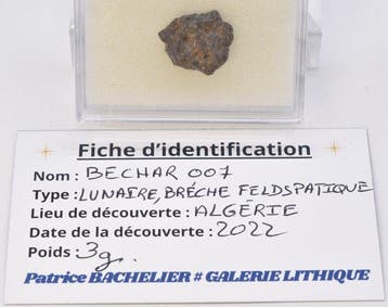 Maanmeteorit Bechar 007 - Algerije - 3 g