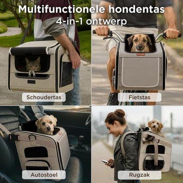 2dekans | Trevopet® Hondenfietsmand - 4-in-1 Fietsmand Hond,, Dieren en Toebehoren, Ophalen of Verzenden, Zo goed als nieuw