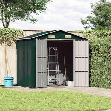 vidaXL Tuinschuur 205x129x183 cm gegalvaniseerd staal groen, Verzenden, Nieuw