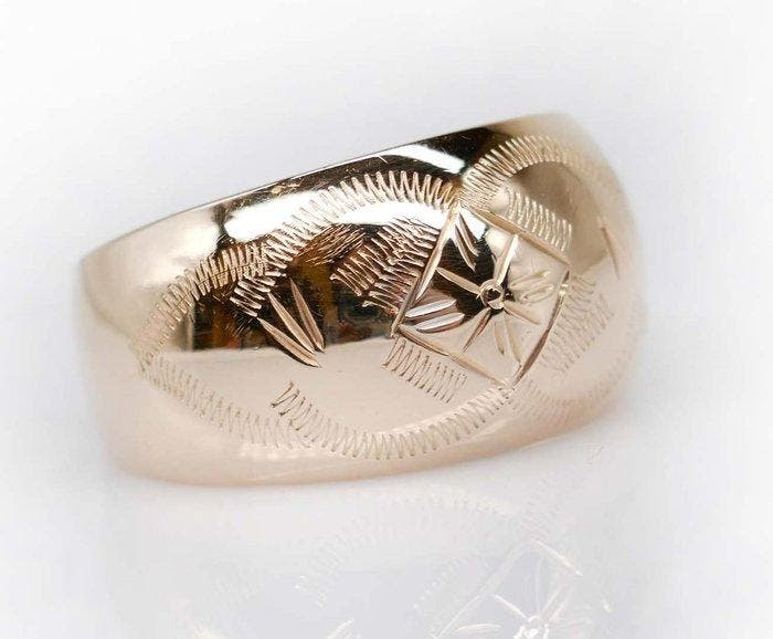Ring - 14 karaat Roségoud - 583  USSR Sieraden Chalma, Sieraden, Tassen en Uiterlijk, Ringen