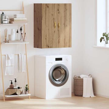 vidaXL Wandkast Artisan Eiken 69,5 x 34 x 90 cm Bewerkt hout, Minder dan 50 cm, Verzenden, Nieuw, Minder dan 100 cm