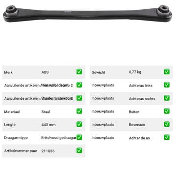Draagarm Citroën C6 3.0 V6 (TD) Van 2005-09 tot 2012-12 - Au, Verzenden, Nieuw, Citroën