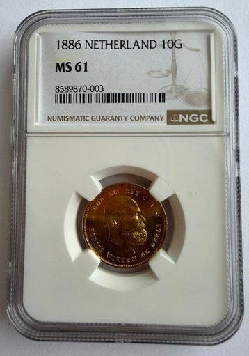 Nederland. Willem III. 10 Gulden 1886