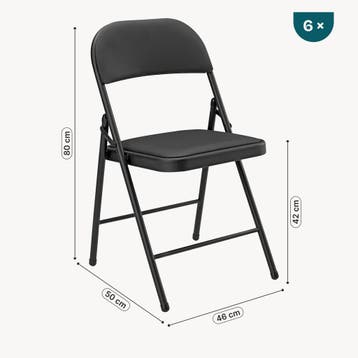 Bureaustoel klapstoel opvouwbaar 80x46x50 cm set van 6 zwart, Huis en Inrichting, Stoelen, Verzenden, Nieuw
