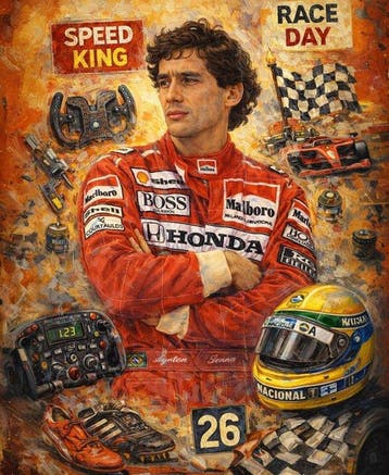 Ayrton Senna - 2026 - Kunstwerk door Raffaele De Leo -, Verzamelen, Nieuw