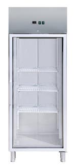 RVS vriezer met glazen deuren GN2/1 650-610 Liter -18° tot -, Verzenden, Nieuw in verpakking, Koelen en Vriezen