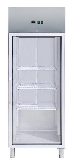 RVS vriezer met glazen deuren GN2/1 650-610 Liter -18° tot -, Verzenden, Nieuw in verpakking, Koelen en Vriezen