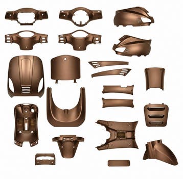 Kappenset Mat choco brown  RSO Sense/Vx50 (S)/Riva (S)/Vespa, Verzenden, Nieuw