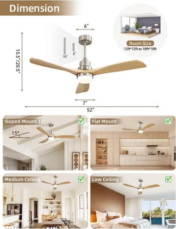 Plafondventilator met verlichting - Plafondlamp met ventilat, Witgoed en Apparatuur, Verzenden, Zo goed als nieuw