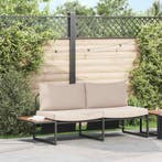 vidaXL Tuinbank met kussen met kussen Taupe 200,5 x 70 x, Verzenden, Nieuw, Rvs