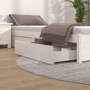 vidaXL Bedlades 4 st massief grenenhout wit, Verzenden, Nieuw, Wit, Hout