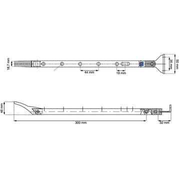 Raamuitzetter verstelbaar 30 cm - RVS finish/zwart, Doe-het-zelf en Verbouw, Verzenden, Nieuw