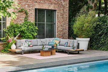 Suns Savona hoekbank Sunproof Light Anthracite SALE |, Ophalen of Verzenden, Nieuw