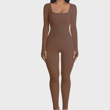 Ribbel Jumpsuit Dames - Naadloos Seamless Sport Bodysuit met, Verzenden, Nieuw