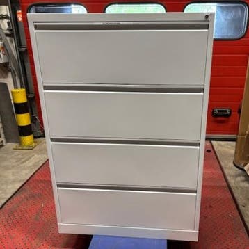(MDK-107279) 4&ndash;ladekast kleur wit 92x46x135 cm ACTIE, Huis en Inrichting, Kasten | Ladekasten, Ophalen of Verzenden, Gebruikt