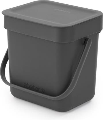 Brabantia Sort & Go Aanrecht Afvalbakje - 3 liter - Dark, Huis en Inrichting, Woonaccessoires | Prullenbakken, Verzenden, Nieuw