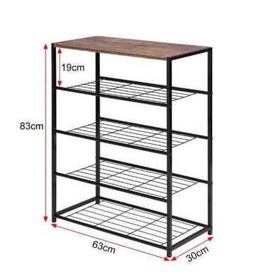 4-Laags Schoenenrek met Zitting –Metalen en Houten Schoenenb, Huis en Inrichting, Kasten | Schoenenkasten, Verzenden, Nieuw