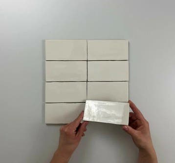 Wandtegel Equipe Cerámica Atlas Creme Glans 7,5x15, Nieuw, Minder dan 20 cm, 10 m² of meer, Wandtegels