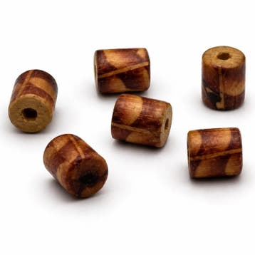 25 x Afrikaanse houten kralen cilinder 10 x 9 mm – gat ca., Ophalen of Verzenden, Nieuw, Kraal