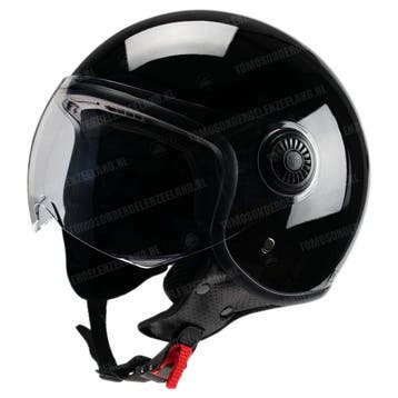 Helm Vito Jethelm Loreto glans zwart, Fietsen en Brommers, Brommerhelmen, Ophalen of Verzenden, Nieuw, Vito