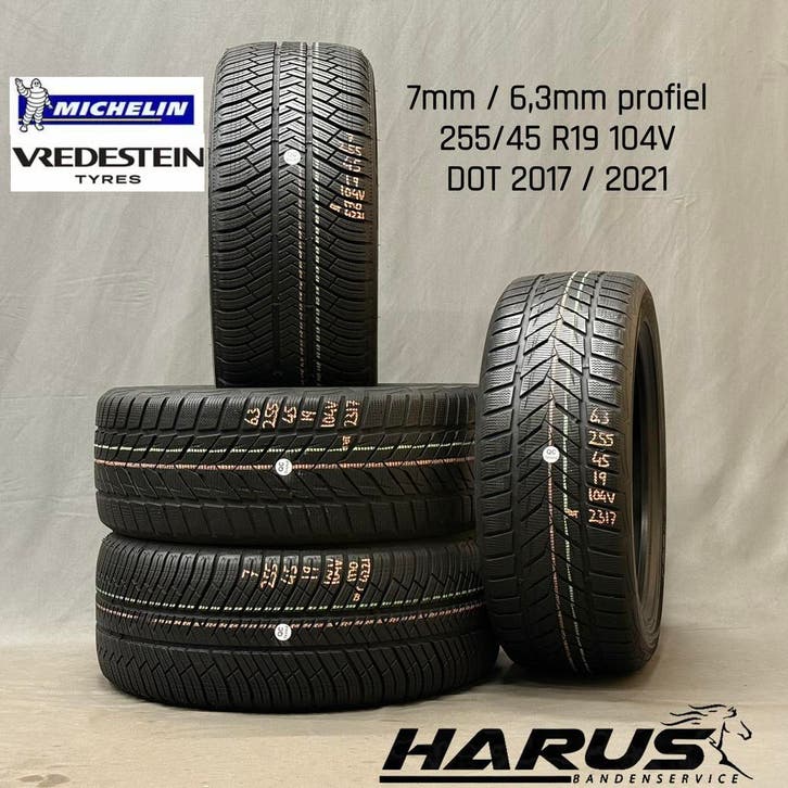 255/45/19 Michelin vredestein winterbanden 7/6,3mm profiel, Auto-onderdelen, Banden en Velgen, 19 inch, Erkend duurzaam, Winterbanden
