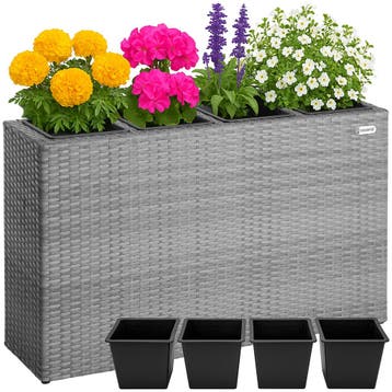 Hoge Plantenbak Grijs Kunststof 95x27x60cm (Plantenbakken), Verzenden, Nieuw