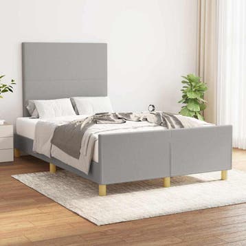 vidaXL Bedframe zonder matras 120x200 cm stof lichtgrijs, Verzenden, Nieuw, Twijfelaar, 120 cm