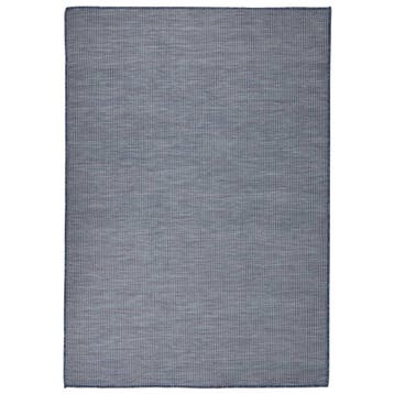 vidaXL Buitenkleed platgeweven 140x200 cm blauw, Verzenden, Nieuw, Blauw