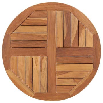 Stijlvol rond teakhout tafelblad 70cm - 40% voordeliger, Modern, Industrieel, Landelijk, 50 tot 100 cm, Zo goed als nieuw, Tafelblad