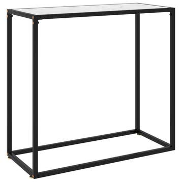 vidaXL Wandtafel 80x35x75 cm gehard glas wit, Verzenden, Nieuw, Glas, 60 cm of meer