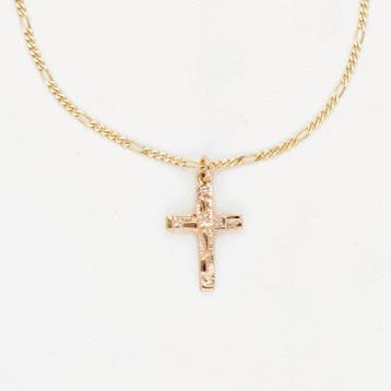 Ketting met hanger - 14 karaat Geel goud - Kruis