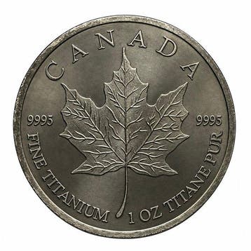 Canada. 2026 1 oz Titanium Canadian Maple Leaf Round BU