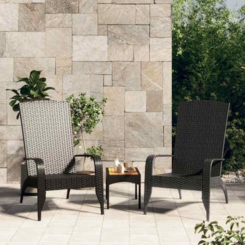 vidaXL Tuinstoel Adirondack Zwart Poly Rattan, Verzenden, Nieuw