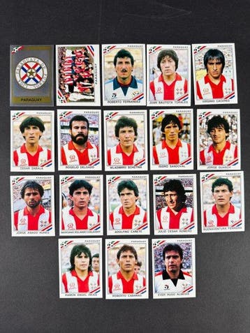 1986 Panini Mexico 86 World Cup, Paraguay complete team with, Nieuw