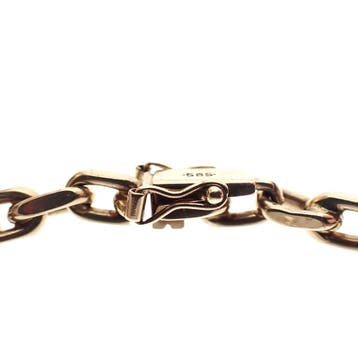 Gouden anker schakel armband (Schakelarmband), Ophalen of Verzenden, Gebruikt, Goud, Goud