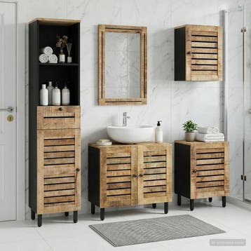 vidaXL Badkamerkastenset 5 st Naturel 38 x 33 x 160 cm, Huis en Inrichting, Verzenden, Nieuw, Overige typen
