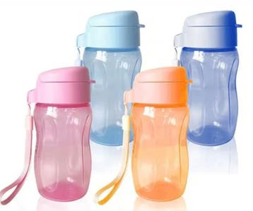 Tupperware Ecofles Slim 310 ml lichtblauw / paars / oranje /, Ophalen of Verzenden, Nieuw, Beker of Kan
