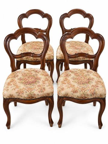 Stoel (4) - Hout, Textiel - Stoelen in Louis-Philippe-stijl